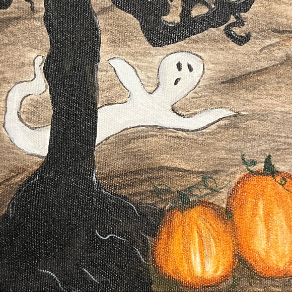 Original Art Painting 2009 Halloween Folk Art Hand Painted 16x20” Display Mural - Picture 5 of 16